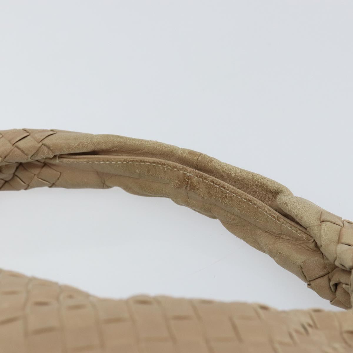 BOTTEGA VENETA INTRECCIATO Hobo Shoulder Bag Leather Beige 115653 Auth ep12202
