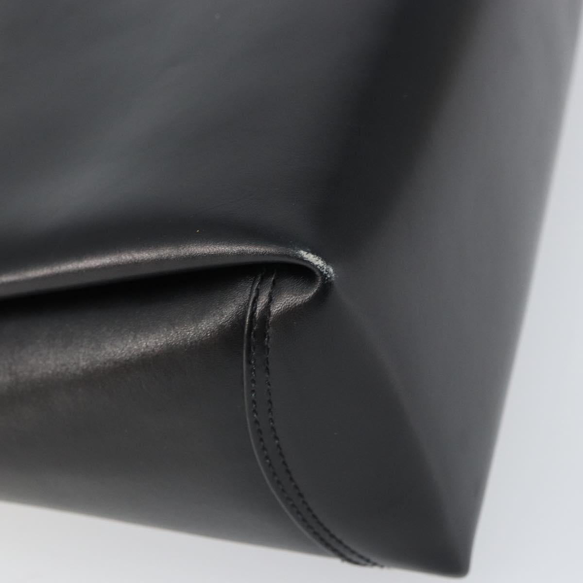 GUCCI Hand Bag Leather Black Gold 406 000 1080 Auth ep12203