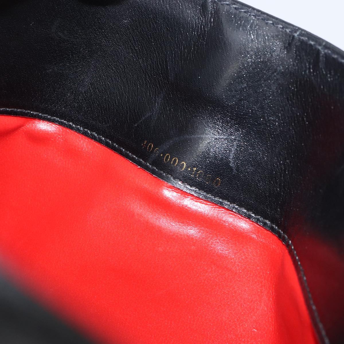 GUCCI Hand Bag Leather Black Gold 406 000 1080 Auth ep12203