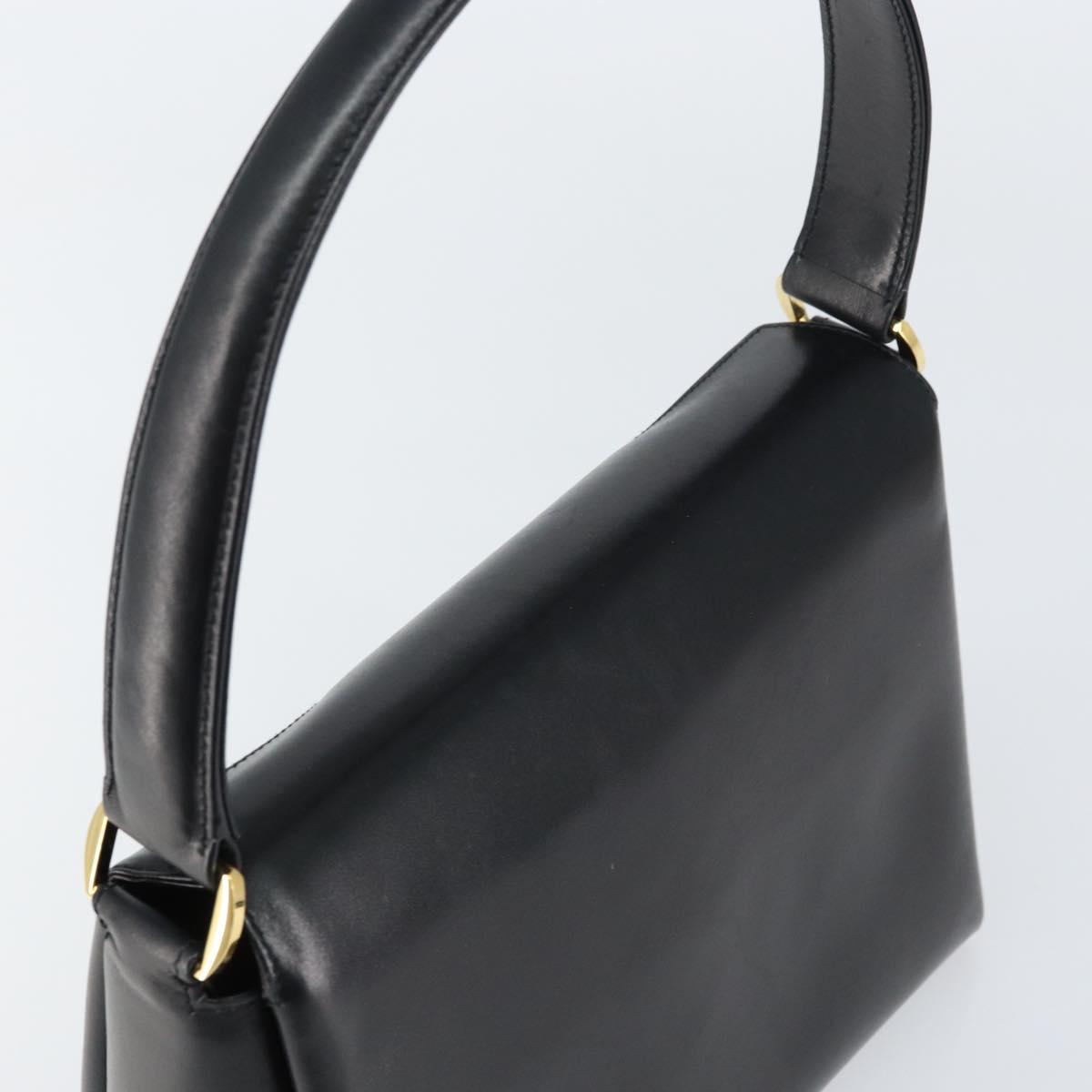 GUCCI Hand Bag Leather Black Gold 406 000 1080 Auth ep12203