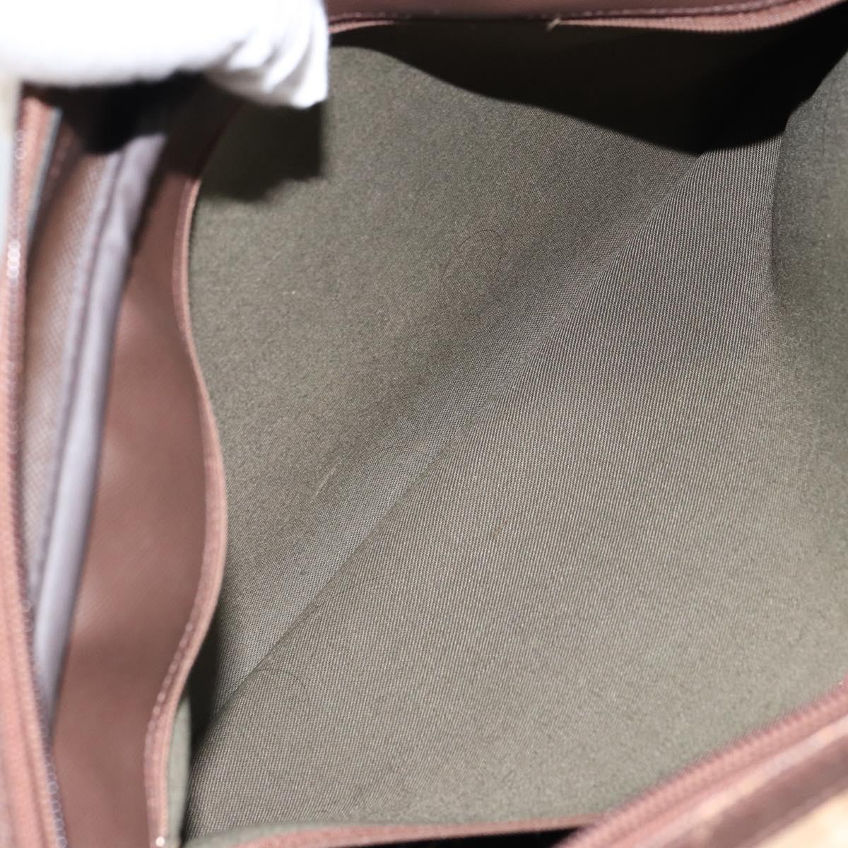 Burberrys Nova Check Boston Bag Canvas Beige Gold Auth ep12208