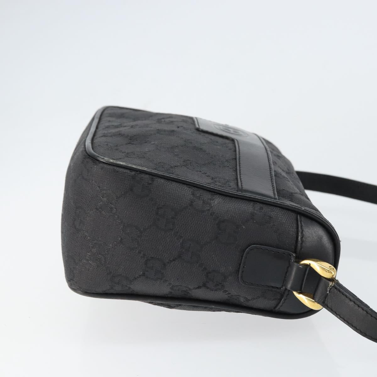 GUCCI GG Canvas Shoulder Bag Black Gold 001 14 0412 Auth ep12224