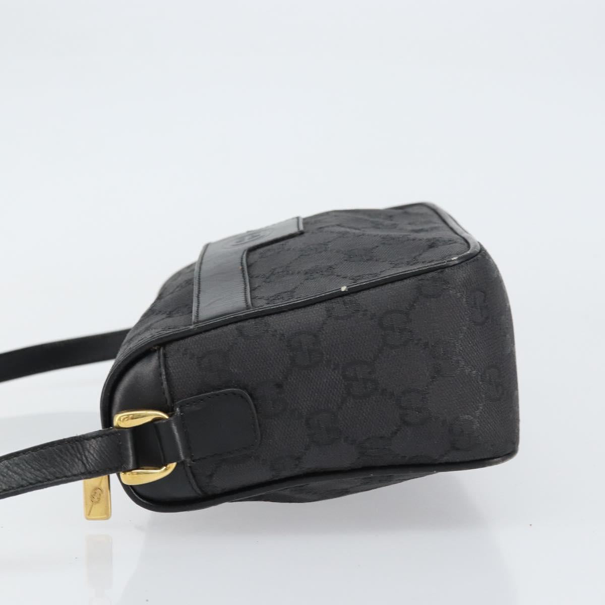 GUCCI GG Canvas Shoulder Bag Black Gold 001 14 0412 Auth ep12224