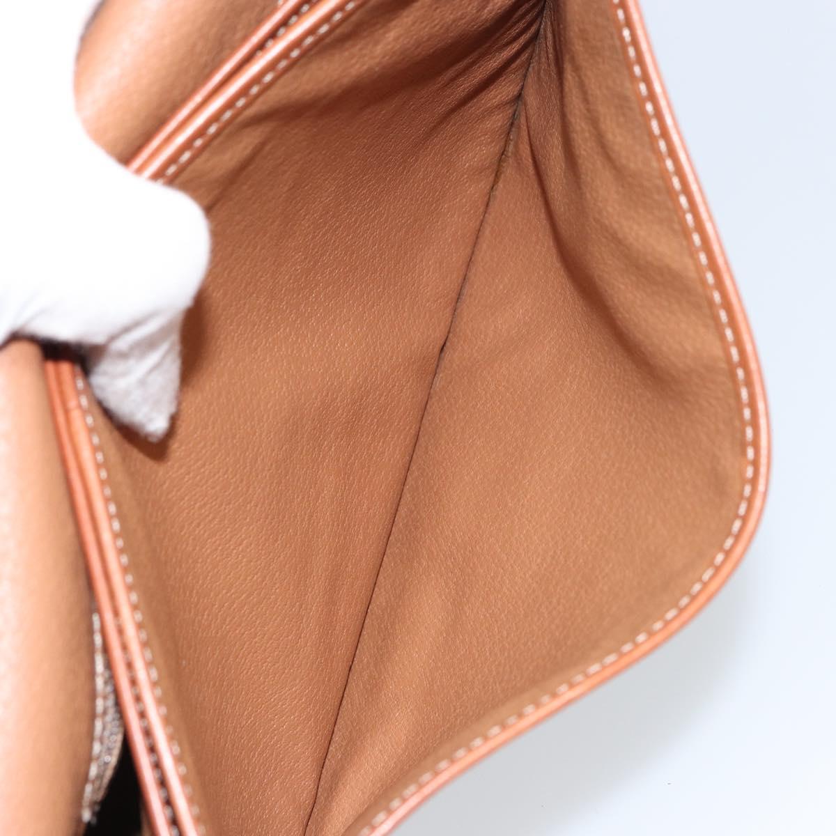 CELINE Macadam Canvas Shoulder Bag PVC Leather Brown Gold Auth ep12229