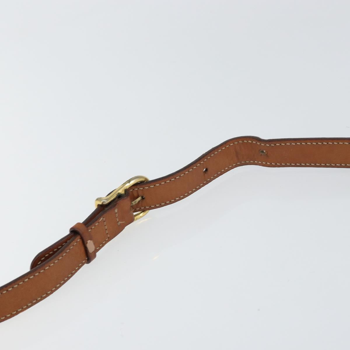 CELINE Macadam Canvas Shoulder Bag PVC Leather Brown Gold Auth ep12229
