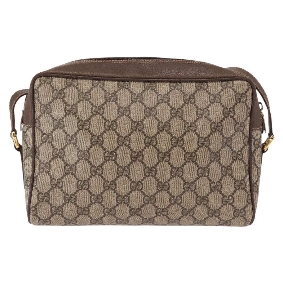 GUCCI GG Supreme Web Sherry Line Bag PVC Beige Gold 56 02 088 Auth ep12231