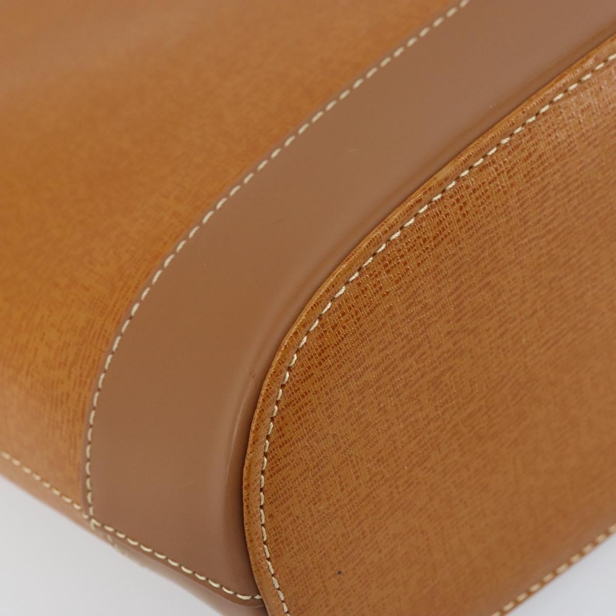 BURBERRY Tote Bag Leather Brown Gold Auth ep12232