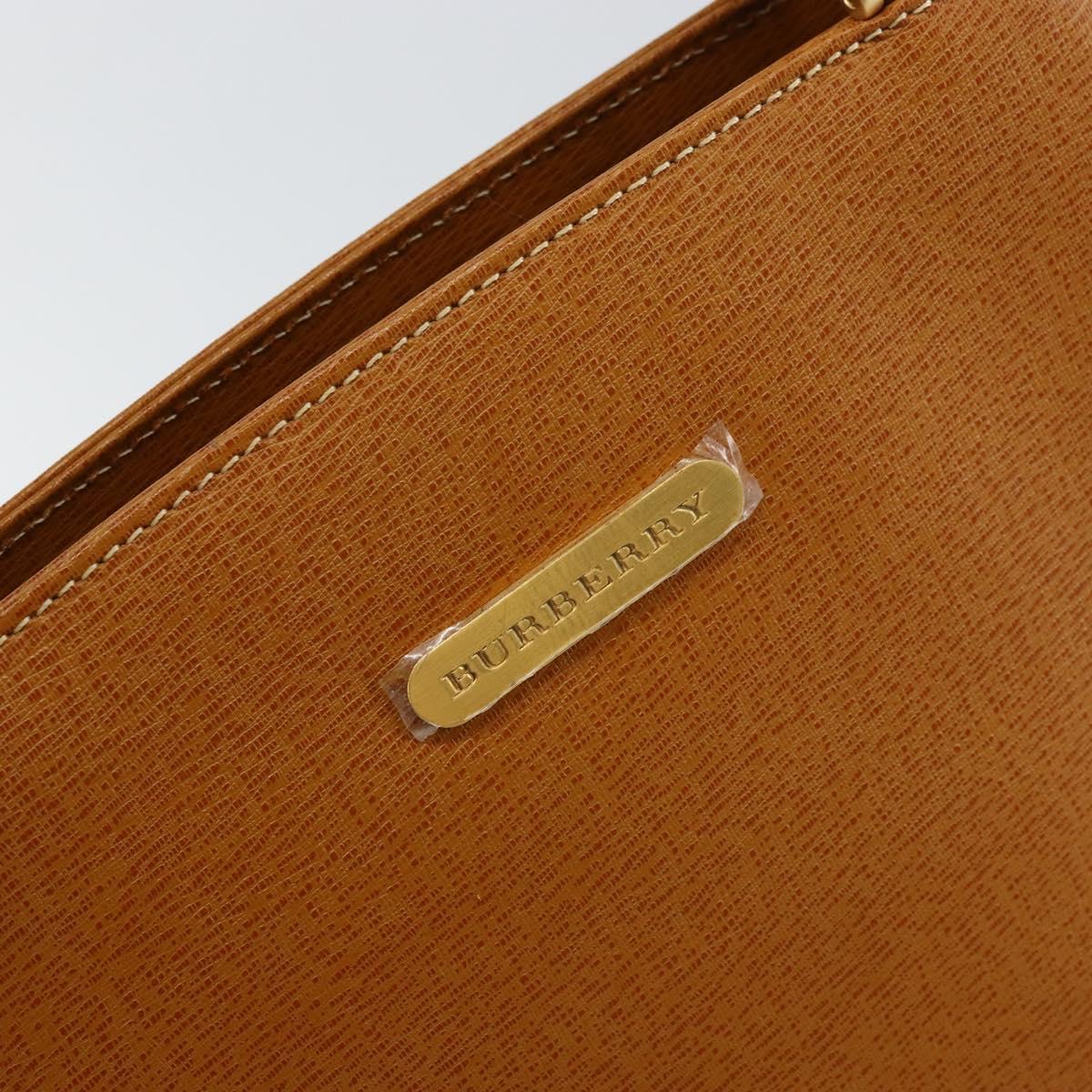 BURBERRY Tote Bag Leather Brown Gold Auth ep12232
