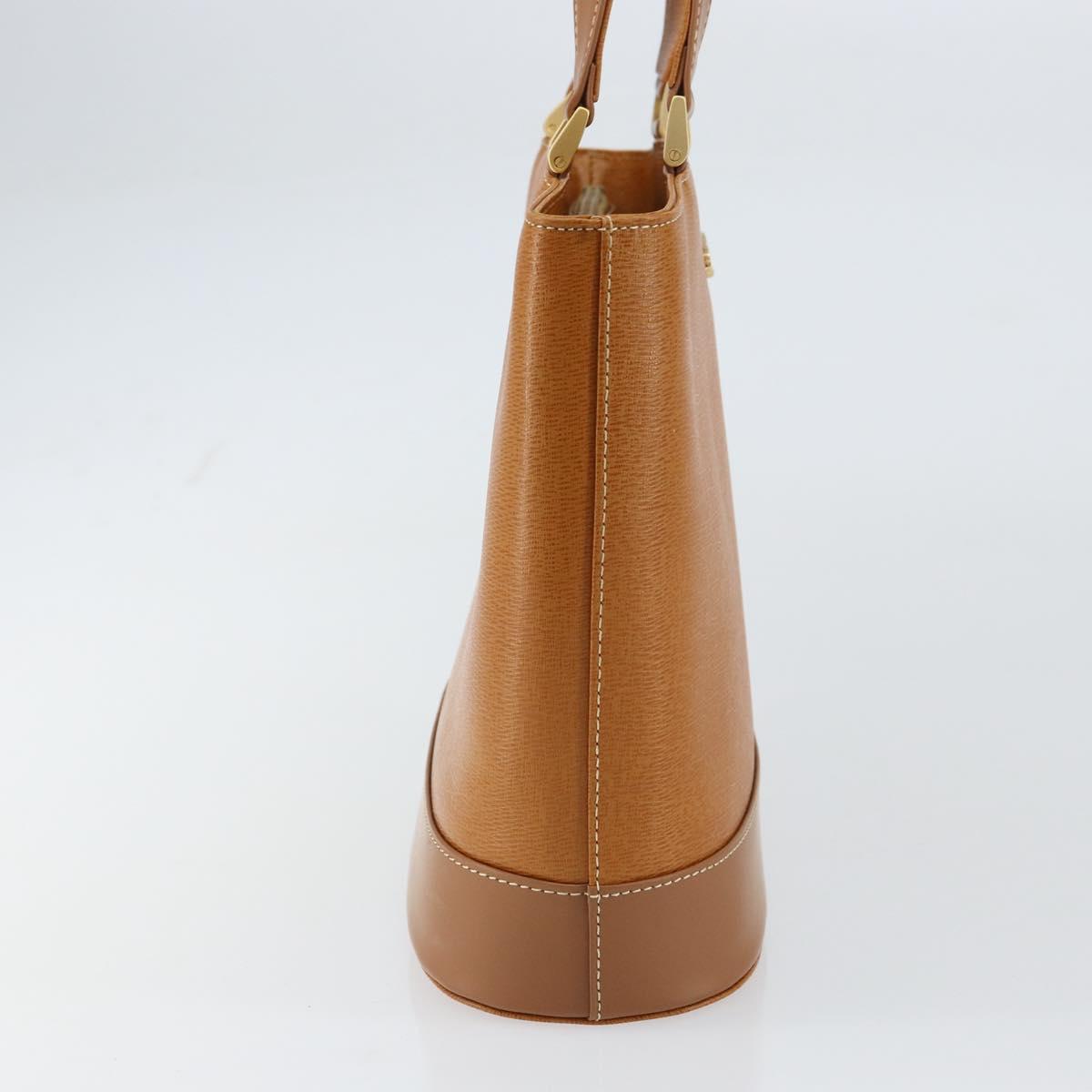 BURBERRY Tote Bag Leather Brown Gold Auth ep12232