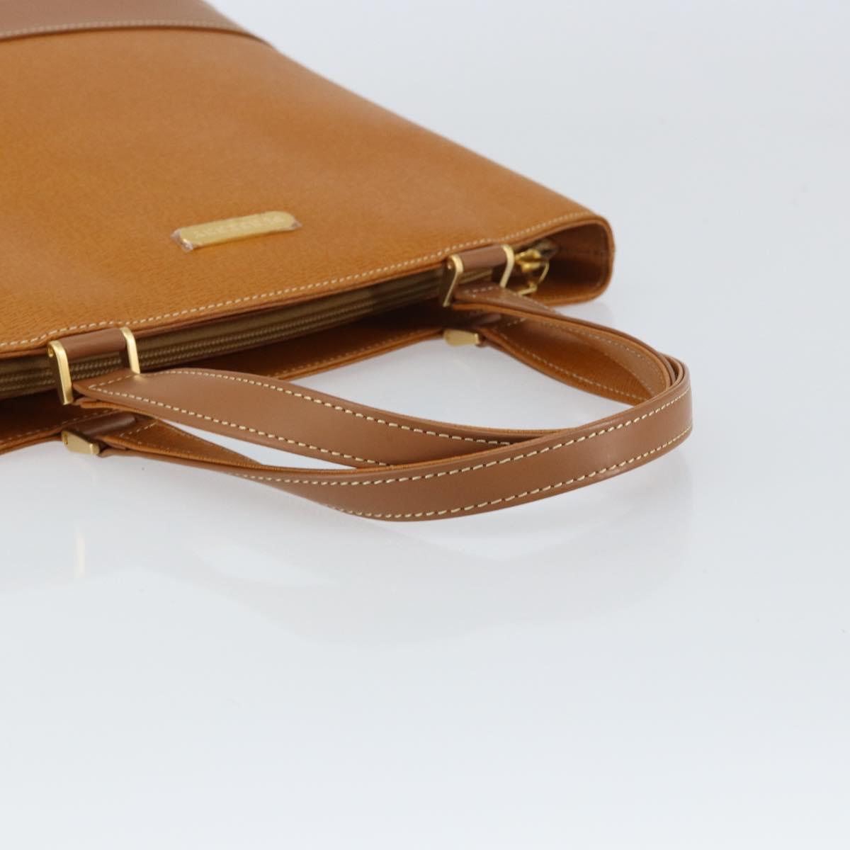 BURBERRY Tote Bag Leather Brown Gold Auth ep12232