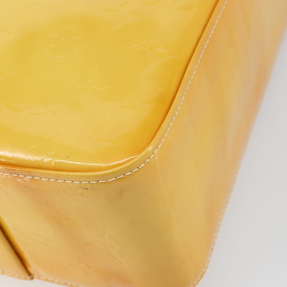 LOUIS VUITTON Monogram Vernis Columbus Tote Bag Lime Yellow M91047 Auth ep12233