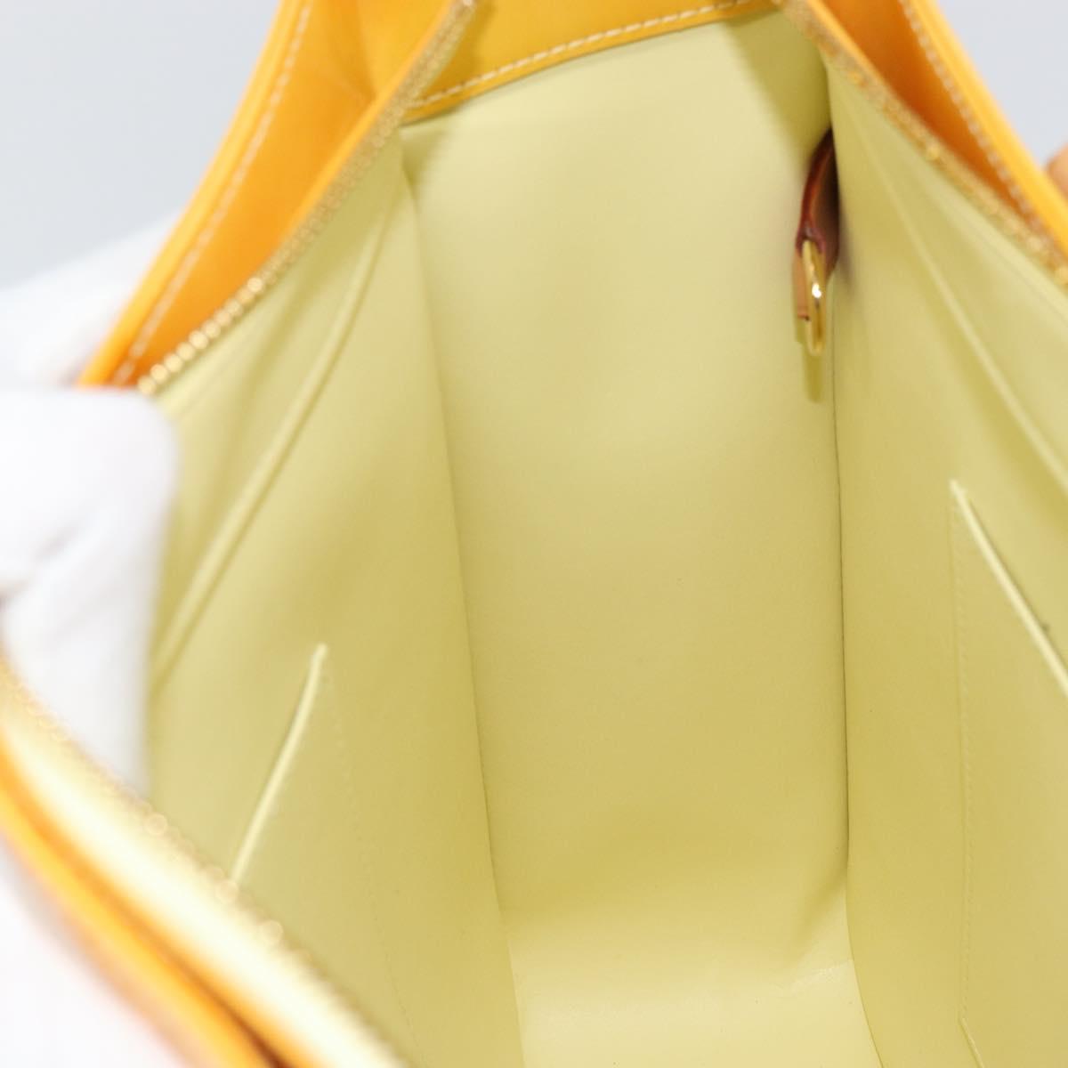 LOUIS VUITTON Monogram Vernis Columbus Tote Bag Lime Yellow M91047 Auth ep12233