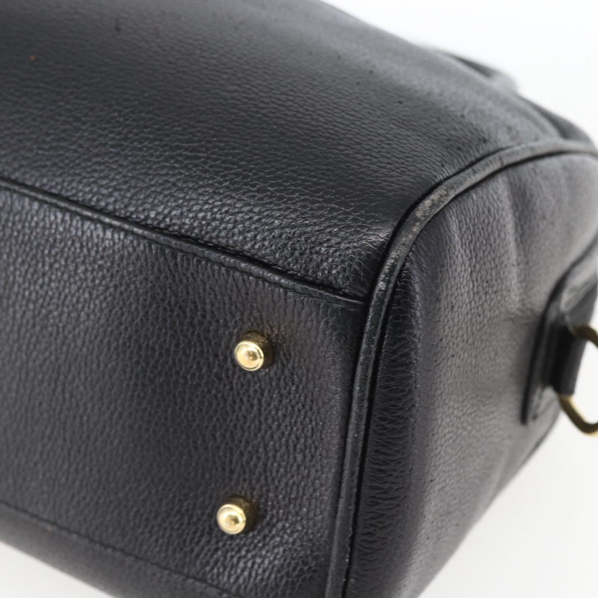 GUCCI Hand Bag Leather Black Gold 000 58 0265 Auth ep12255