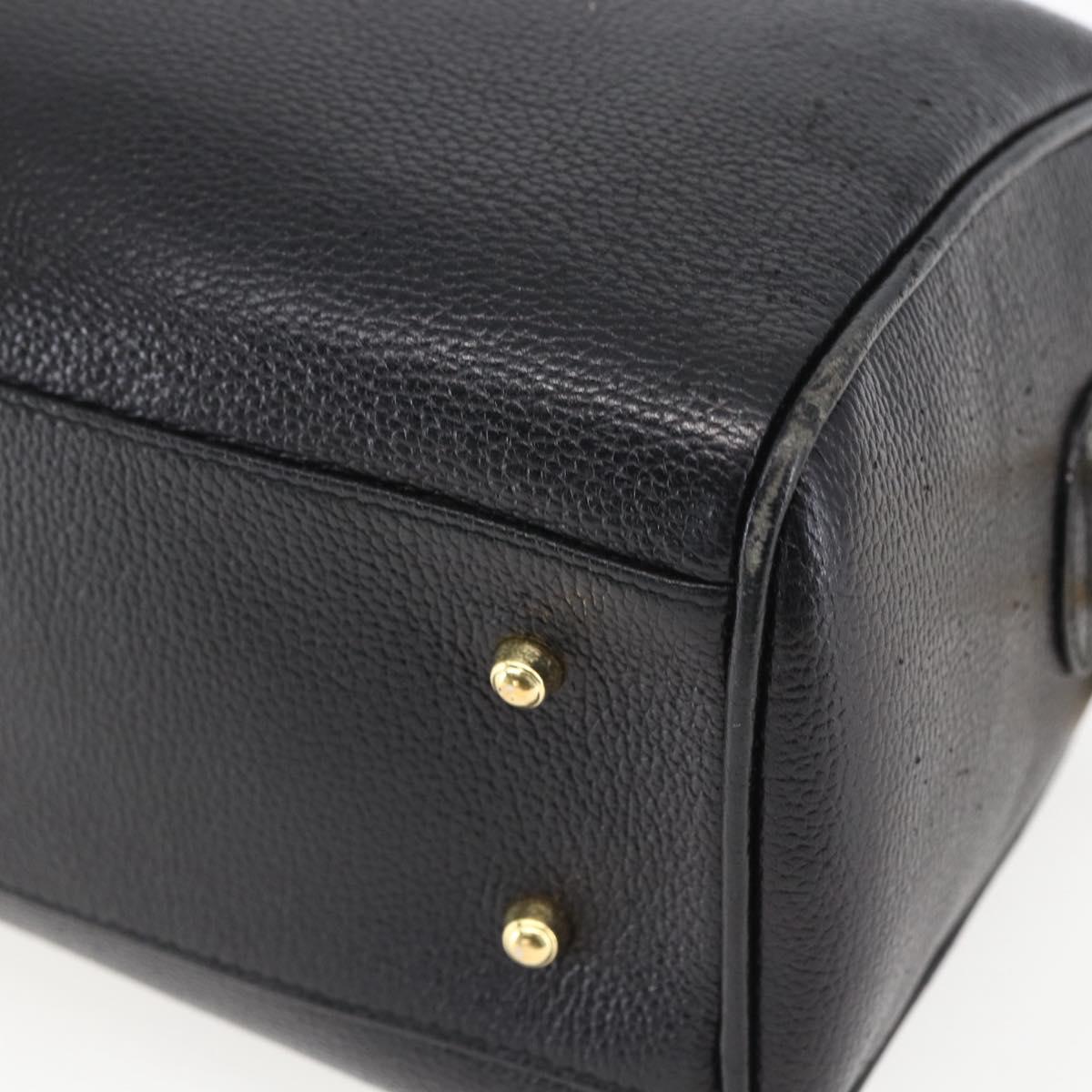 GUCCI Hand Bag Leather Black Gold 000 58 0265 Auth ep12255