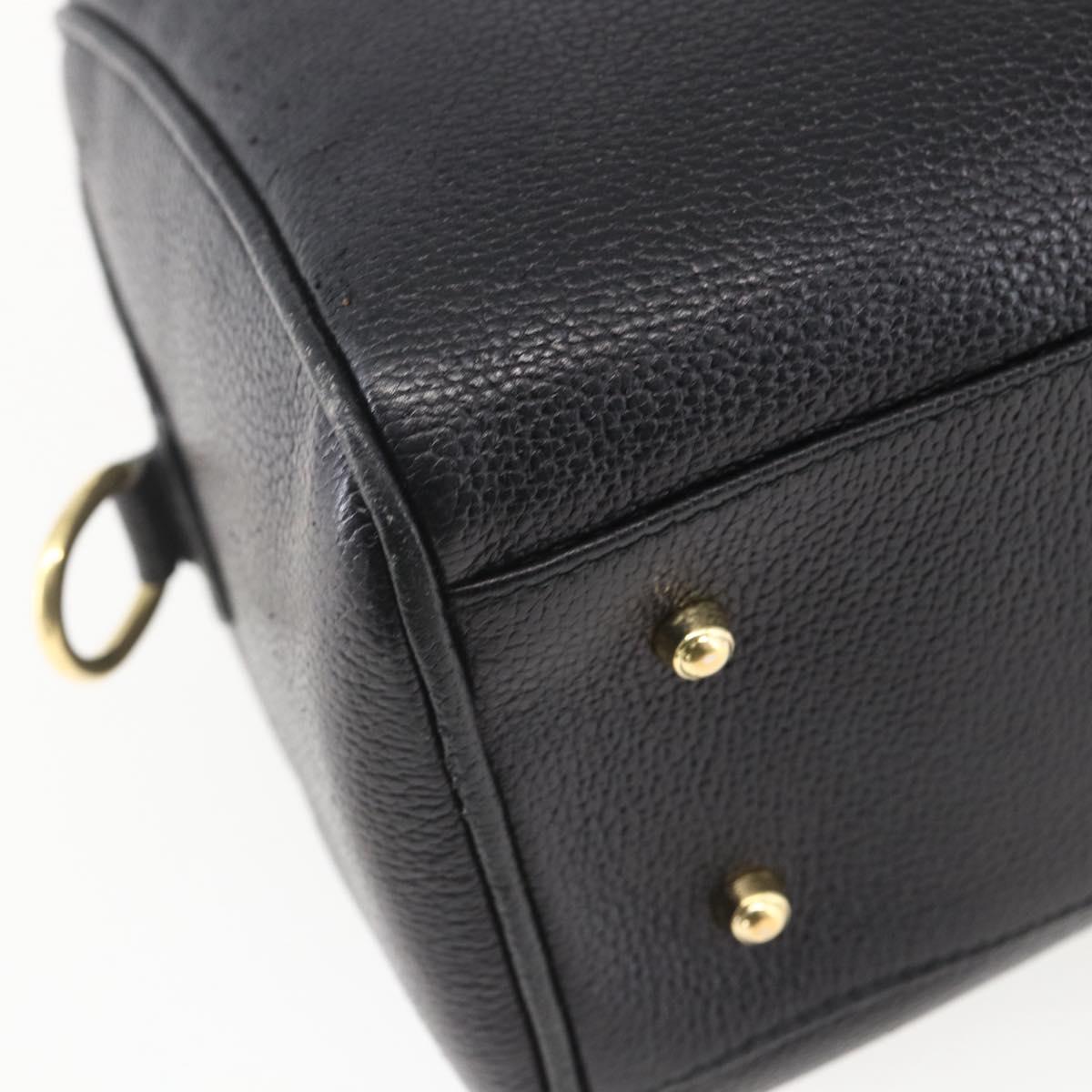 GUCCI Hand Bag Leather Black Gold 000 58 0265 Auth ep12255