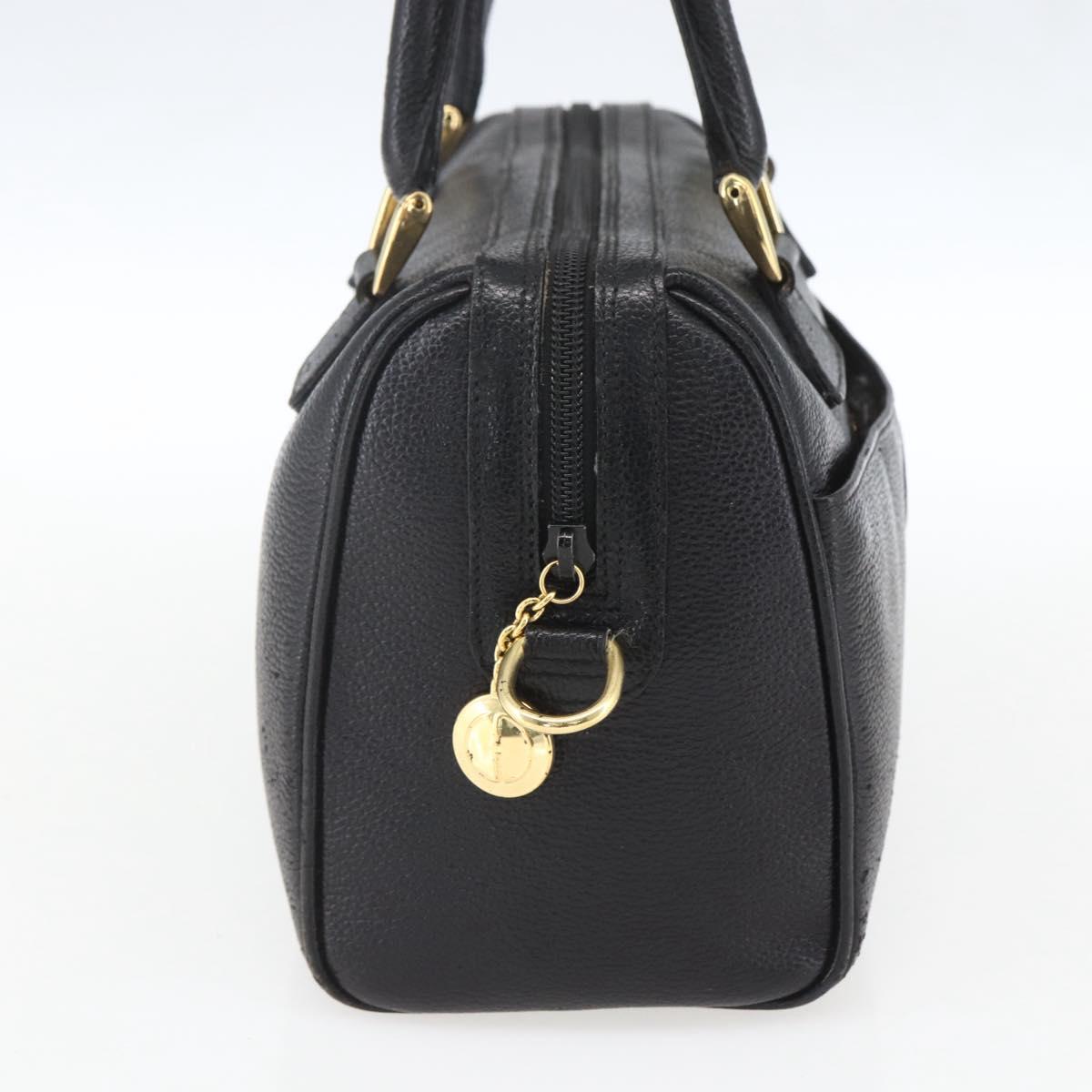 GUCCI Hand Bag Leather Black Gold 000 58 0265 Auth ep12255