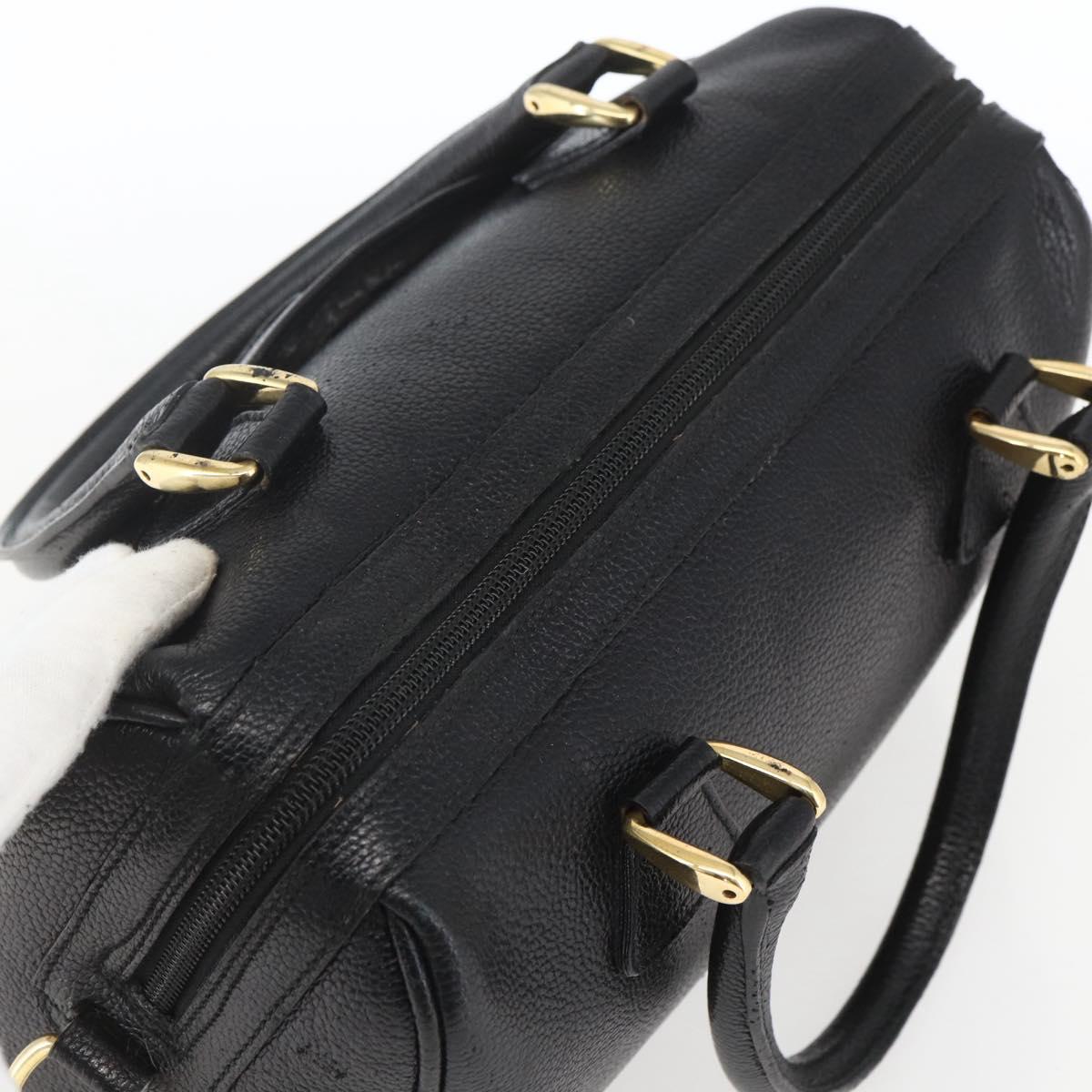 GUCCI Hand Bag Leather Black Gold 000 58 0265 Auth ep12255
