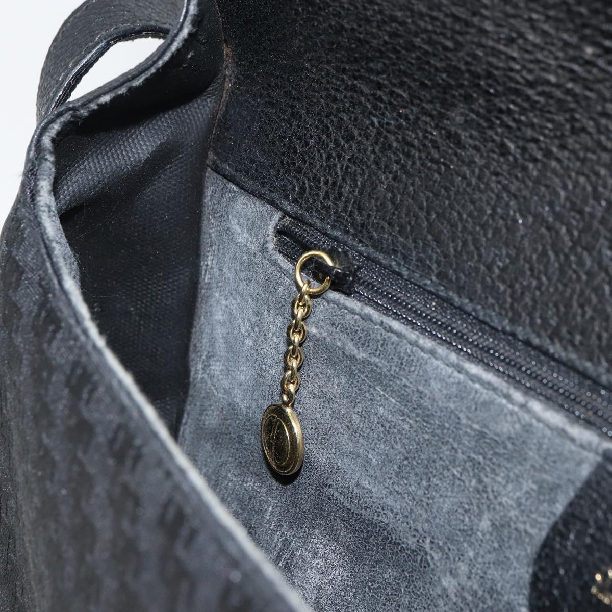 GUCCI Shoulder Bag Leather Canvas Black Gold 001 113 0613 Auth ep12275