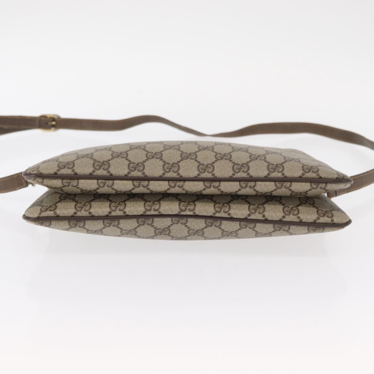 GUCCI GG Supreme Web Sherry Line Bag PVC Beige Gold 904 02 035 Auth ep12282