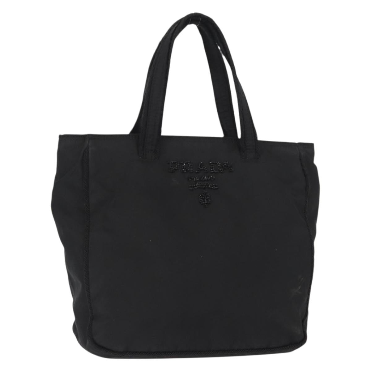 PRADA Hand Bag Nylon Black Auth ep12285