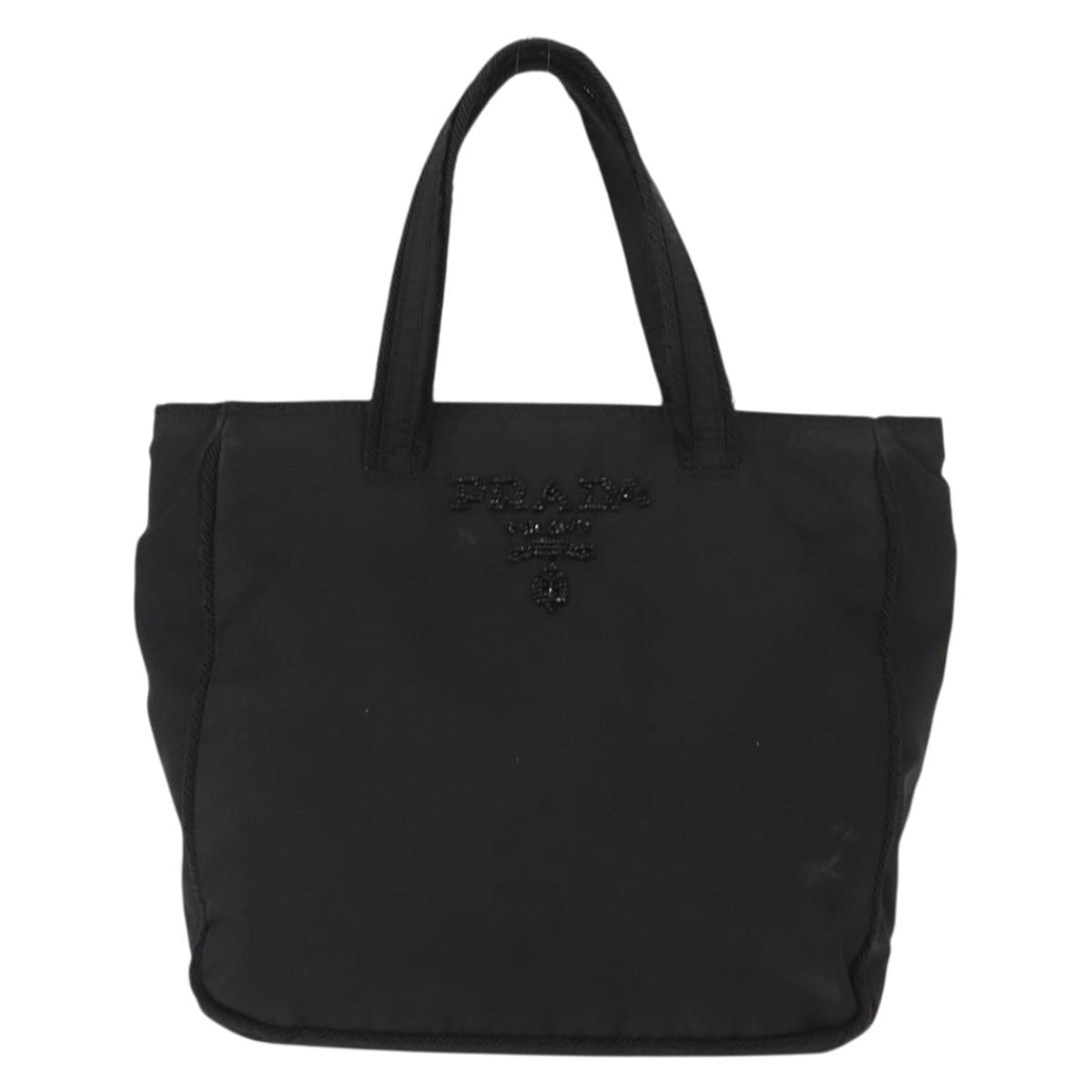 PRADA Hand Bag Nylon Black Auth ep12285