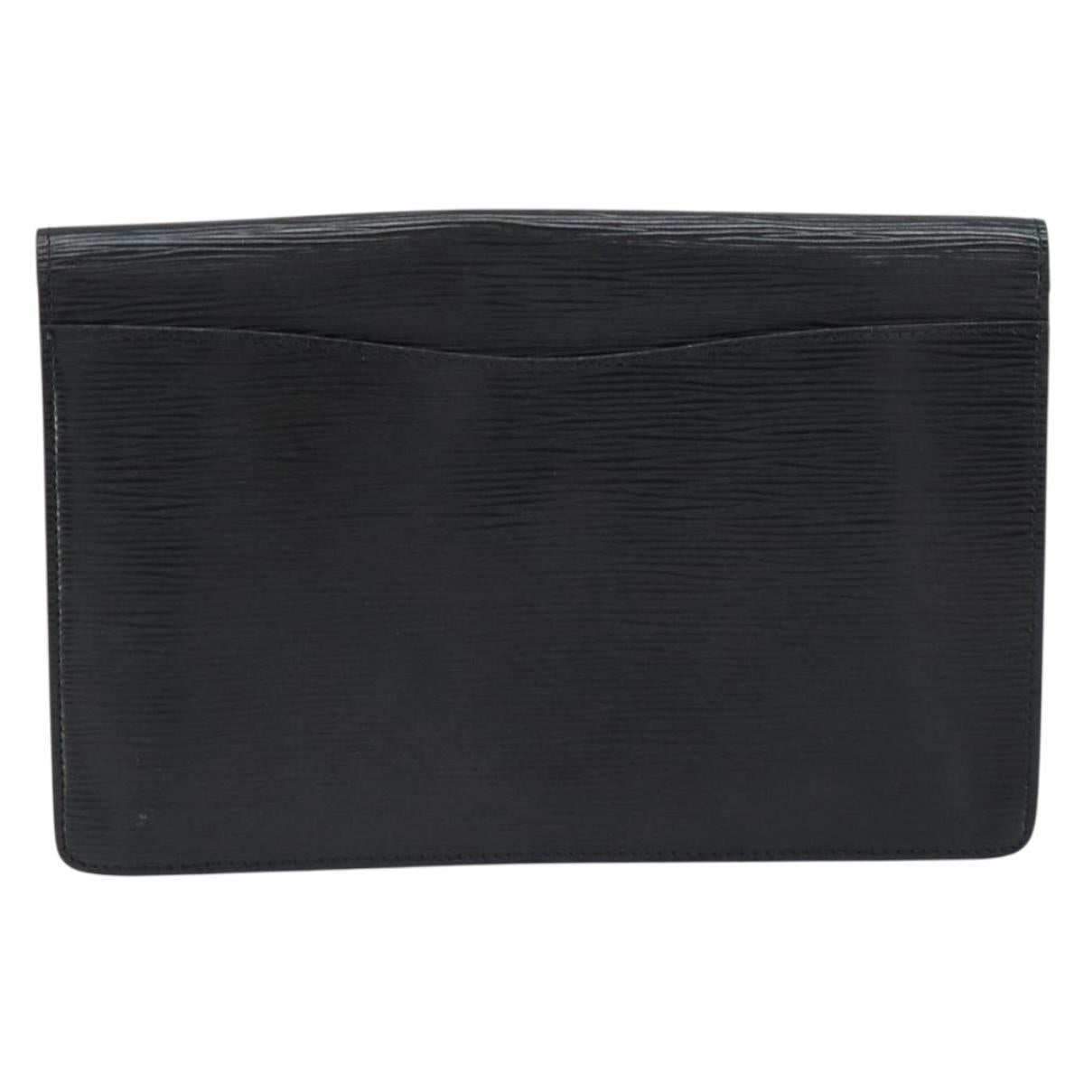 LOUIS VUITTON Epi Montaigne 27 Clutch Bag Black M52652 LV Auth ep12295