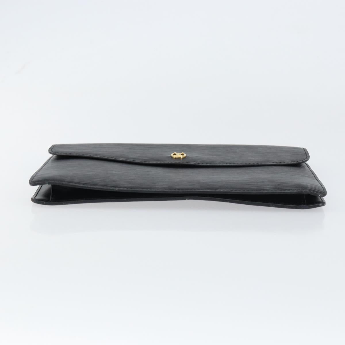 LOUIS VUITTON Epi Montaigne 27 Clutch Bag Black M52652 LV Auth ep12295