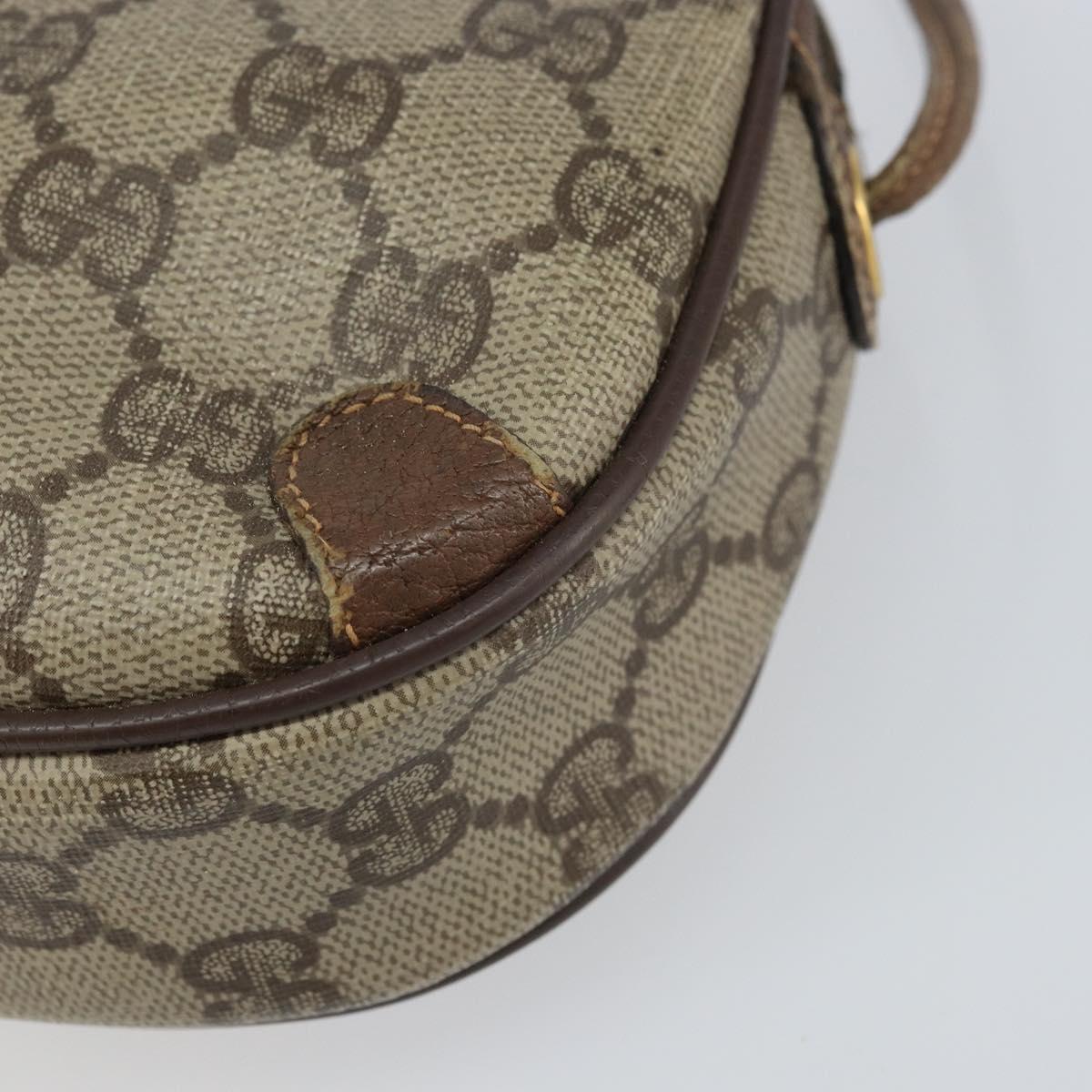 GUCCI GG Supreme Web Sherry Line Bag PVC Beige Gold 156 02 066 Auth ep12301