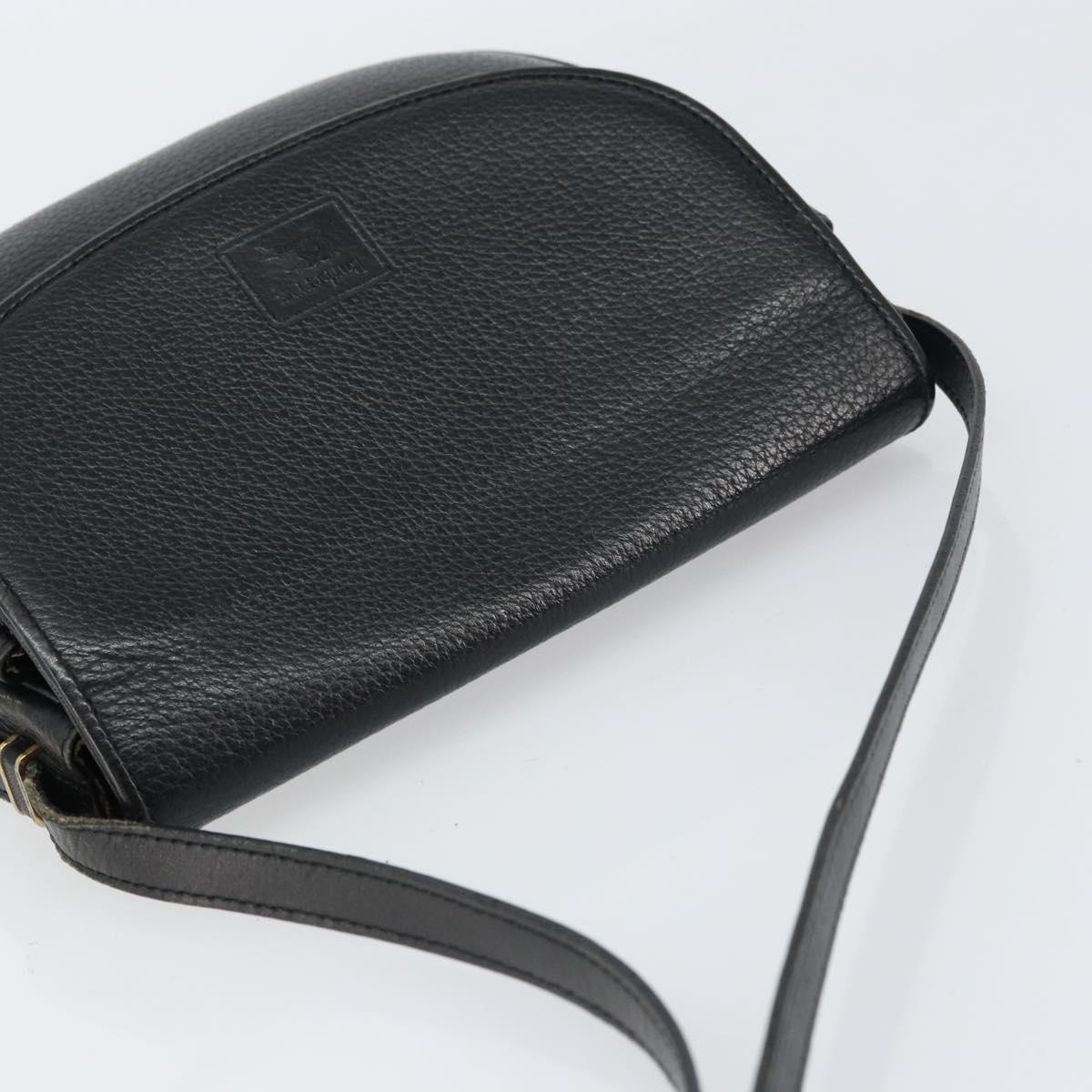 Burberrys Shoulder Bag Leather Black Gold Auth ep12303
