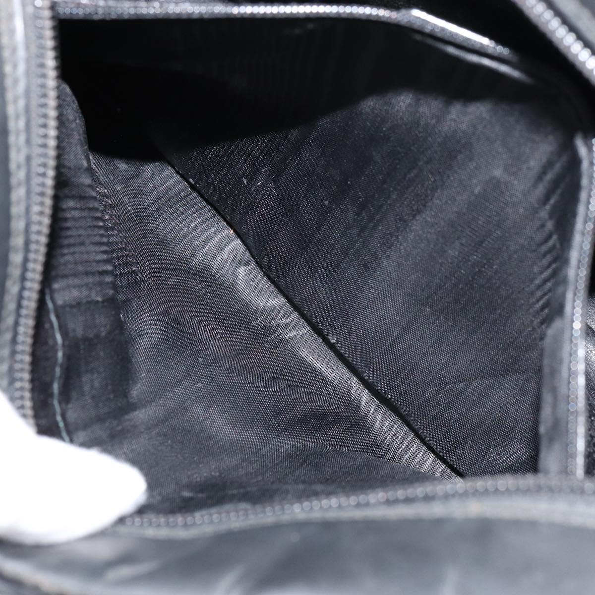 GUCCI Hand Bag Enamel Black Silver 000 1274 0505 Auth ep12304