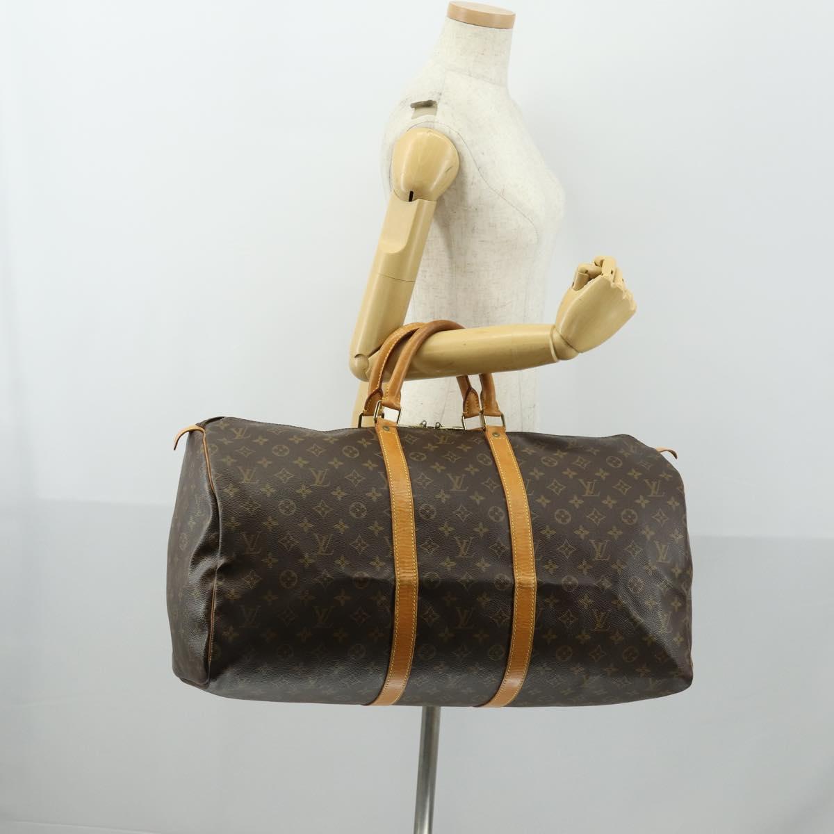 LOUIS VUITTON Monogram Keepall 55 Boston Bag M41424 LV Auth ep12315