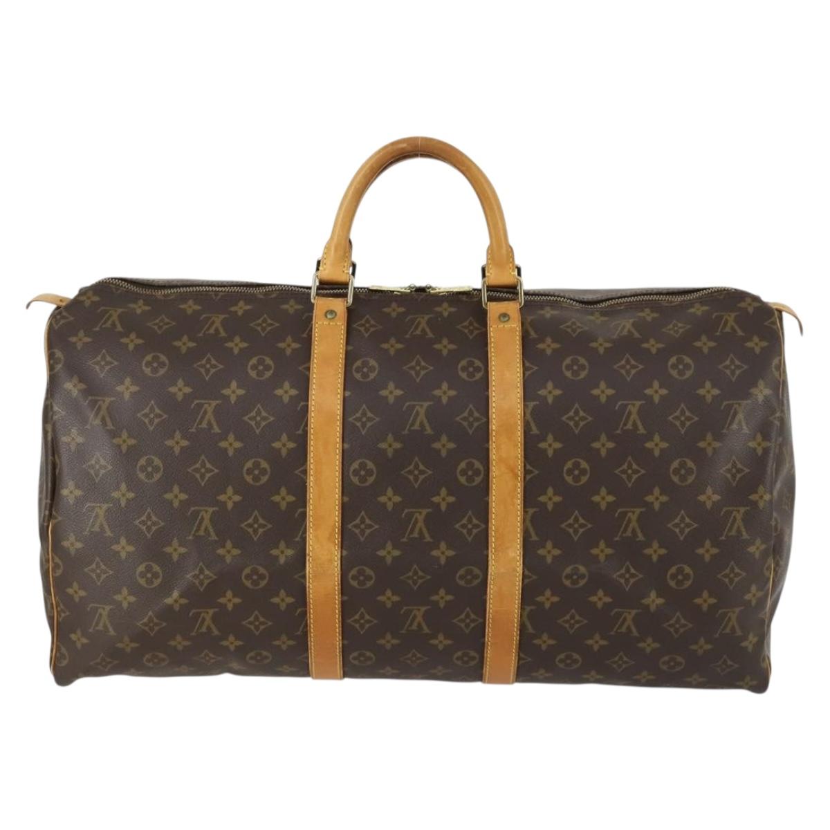 LOUIS VUITTON Monogram Keepall 55 Boston Bag M41424 LV Auth ep12315