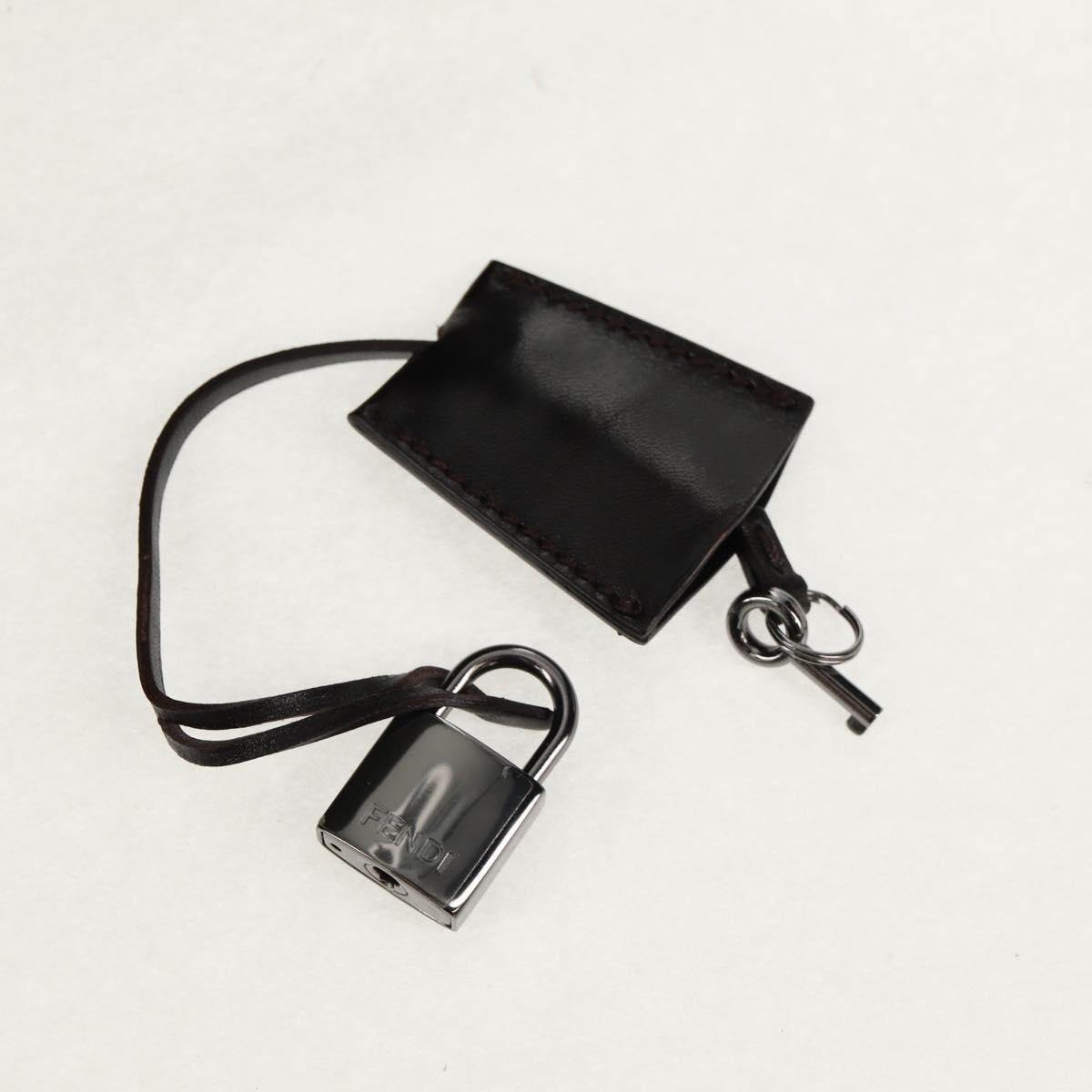 FENDI Zucca Canvas Boston Bag Black Brown Auth ep12318