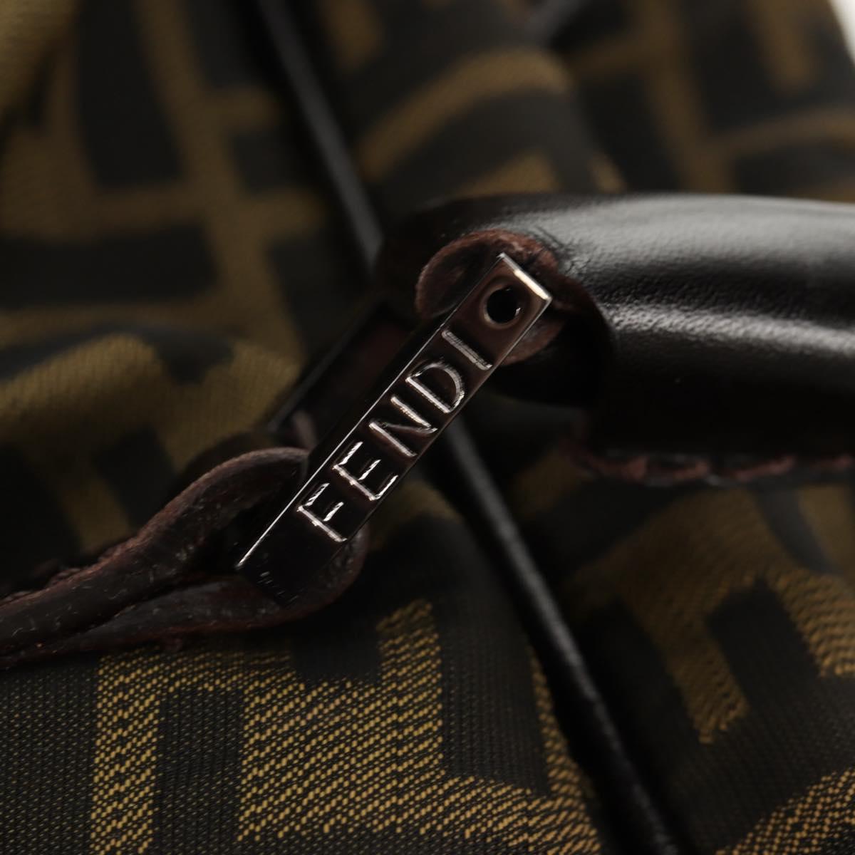 FENDI Zucca Canvas Boston Bag Black Brown Auth ep12318