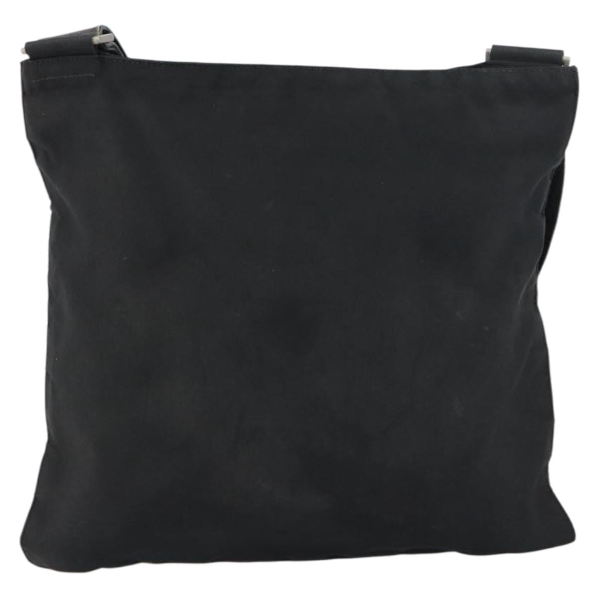 PRADA Shoulder Bag Nylon Silver Black Auth ep12326