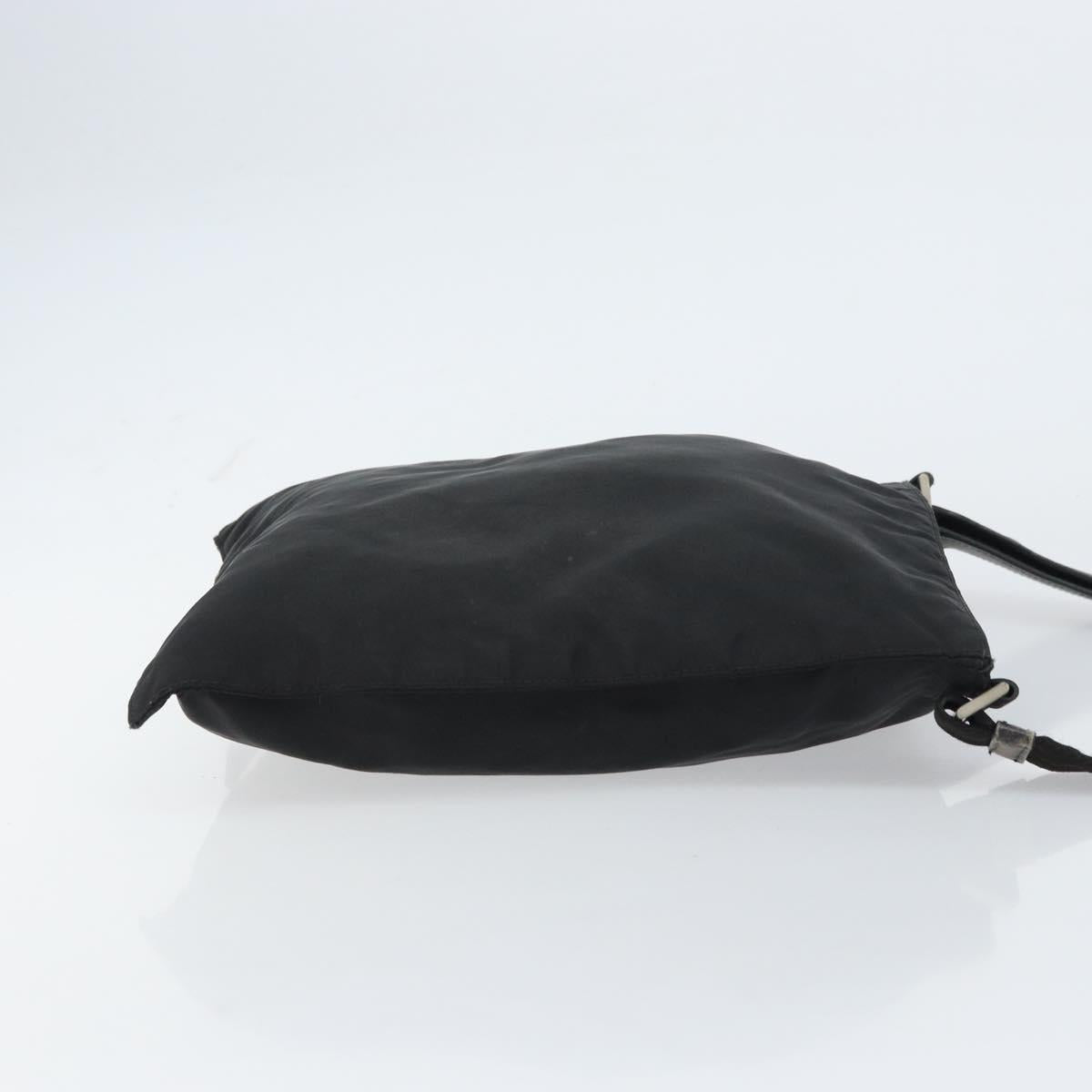 PRADA Shoulder Bag Nylon Silver Black Auth ep12326