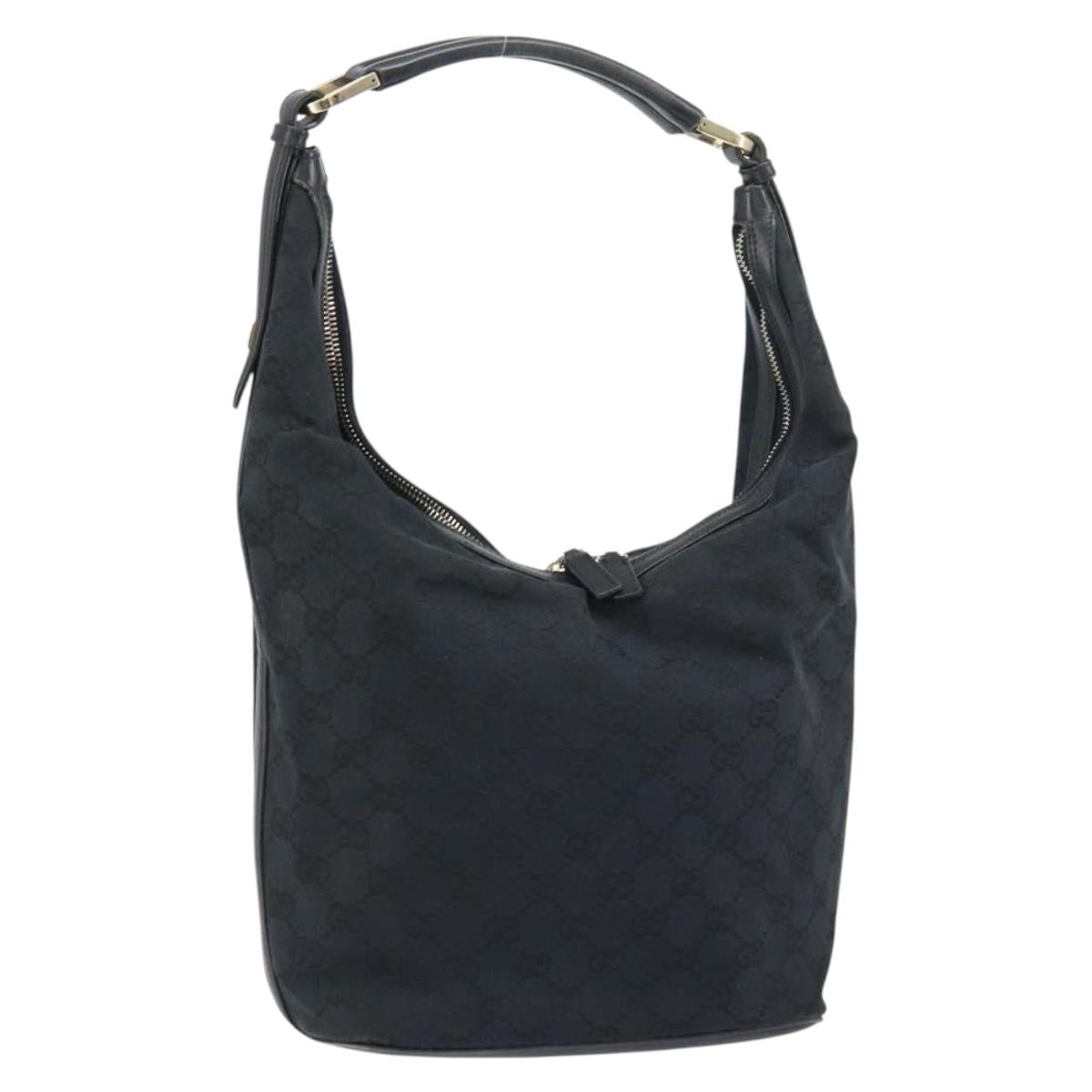 GUCCI GG Canvas Shoulder Bag Black Gold 001 4288 Auth ep12327