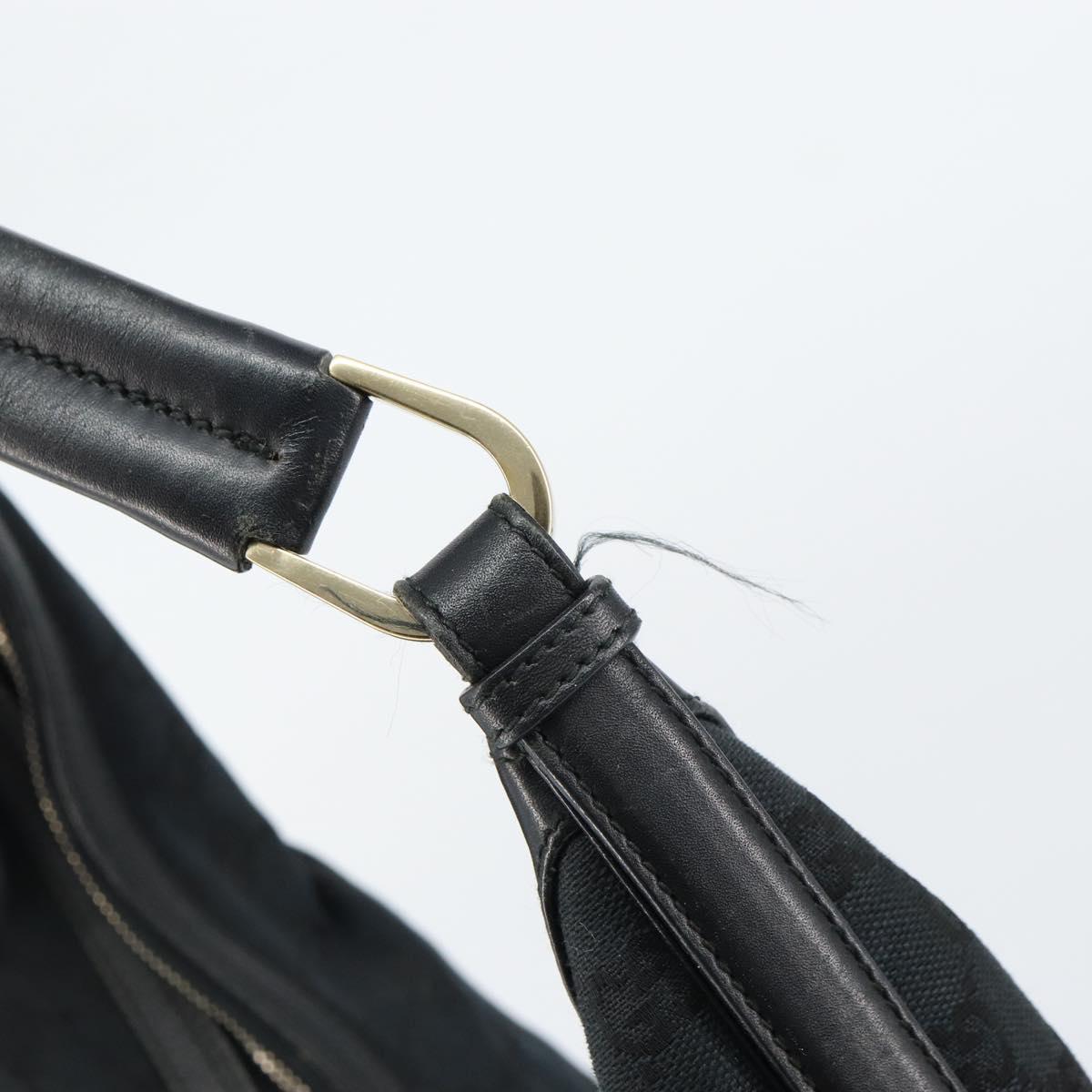 GUCCI GG Canvas Shoulder Bag Black Gold 001 4288 Auth ep12327