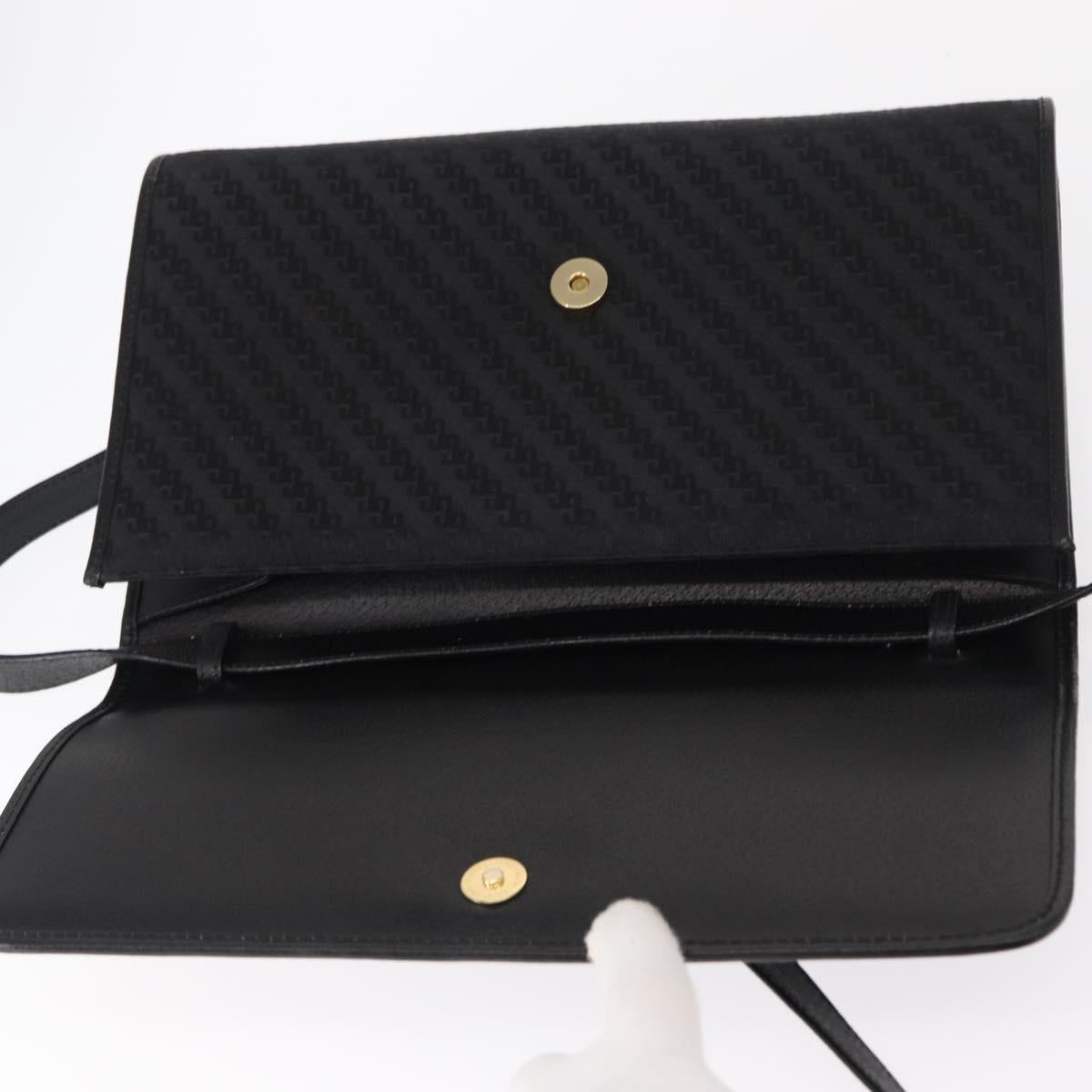 GUCCI Shoulder Bag Leather Canvas Black Gold 004 115 0289 Auth ep12335