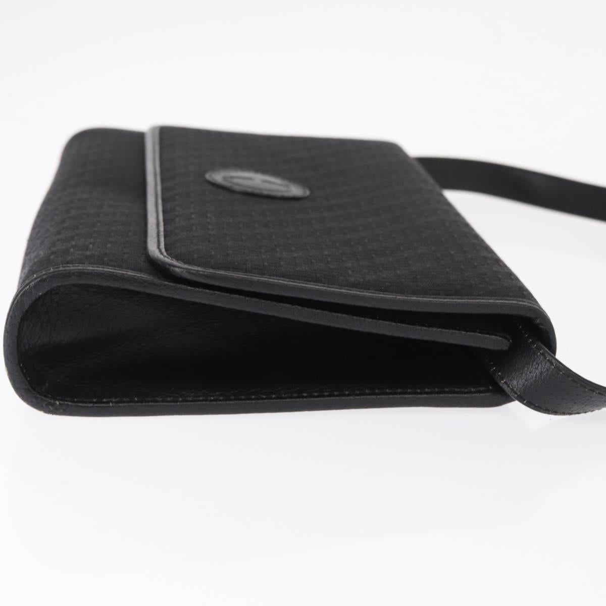 GUCCI Shoulder Bag Leather Canvas Black Gold 004 115 0289 Auth ep12335