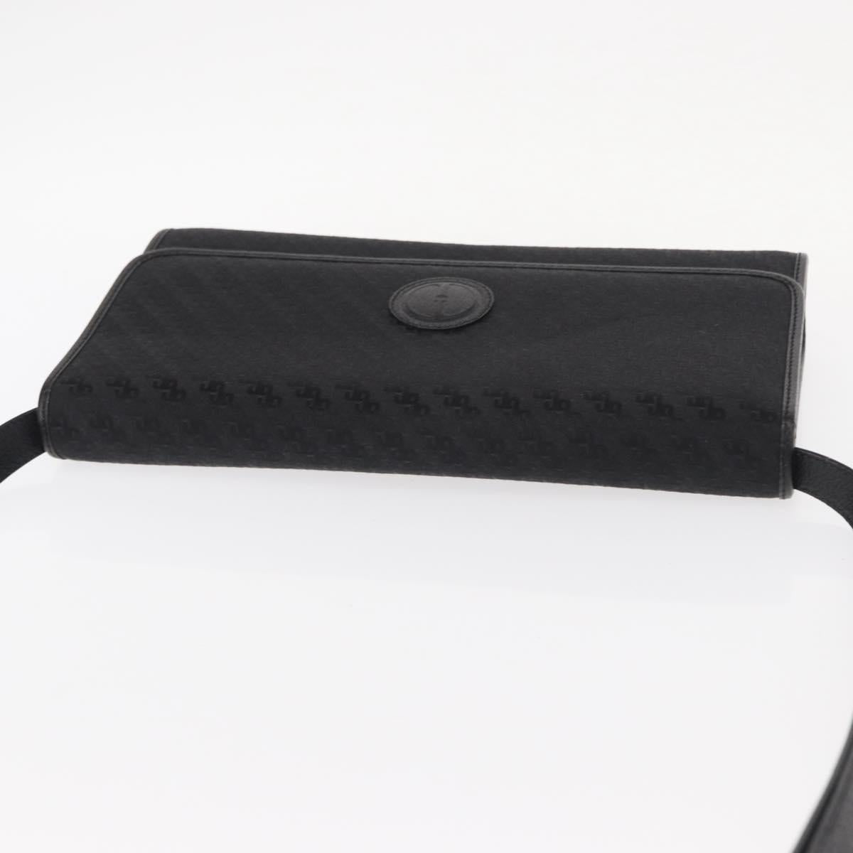 GUCCI Shoulder Bag Leather Canvas Black Gold 004 115 0289 Auth ep12335