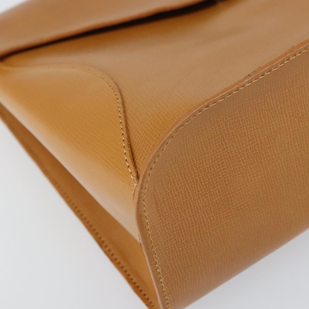 Christian Dior Hand Bag Leather Brown Gold Auth ep12336