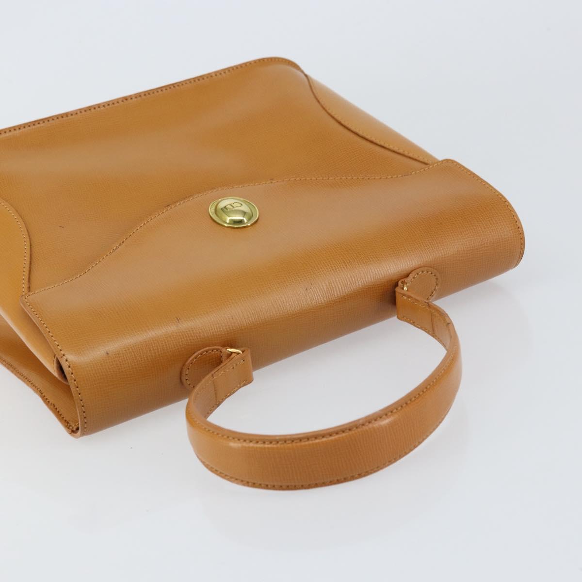 Christian Dior Hand Bag Leather Brown Gold Auth ep12336