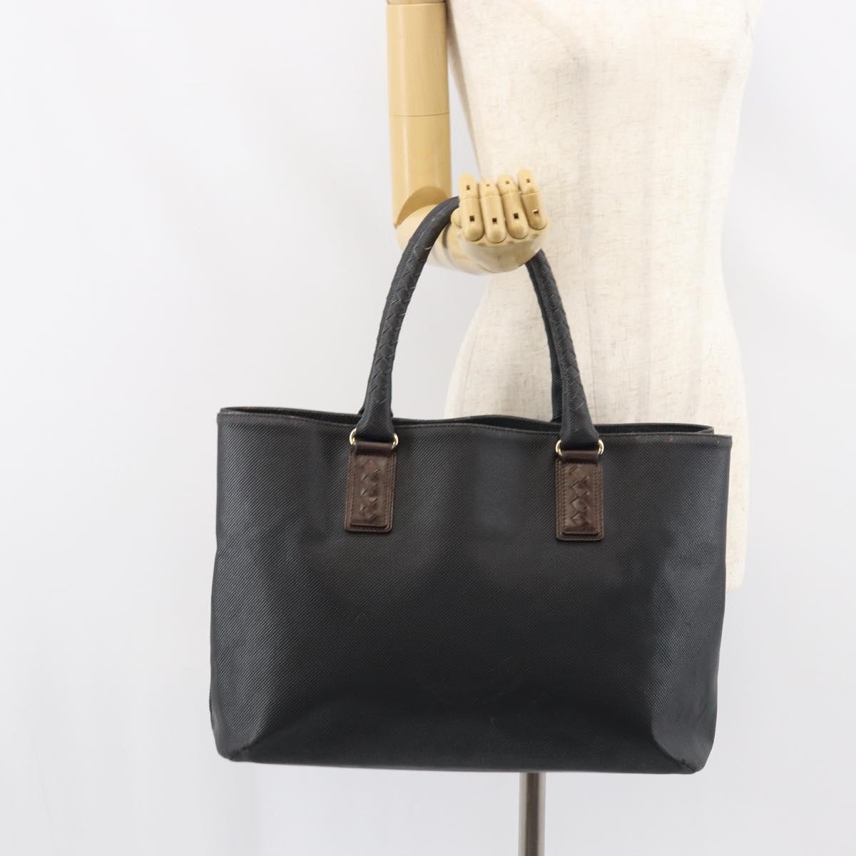 BOTTEGA VENETA Tote Bag Leather Black Gold Auth ep12337