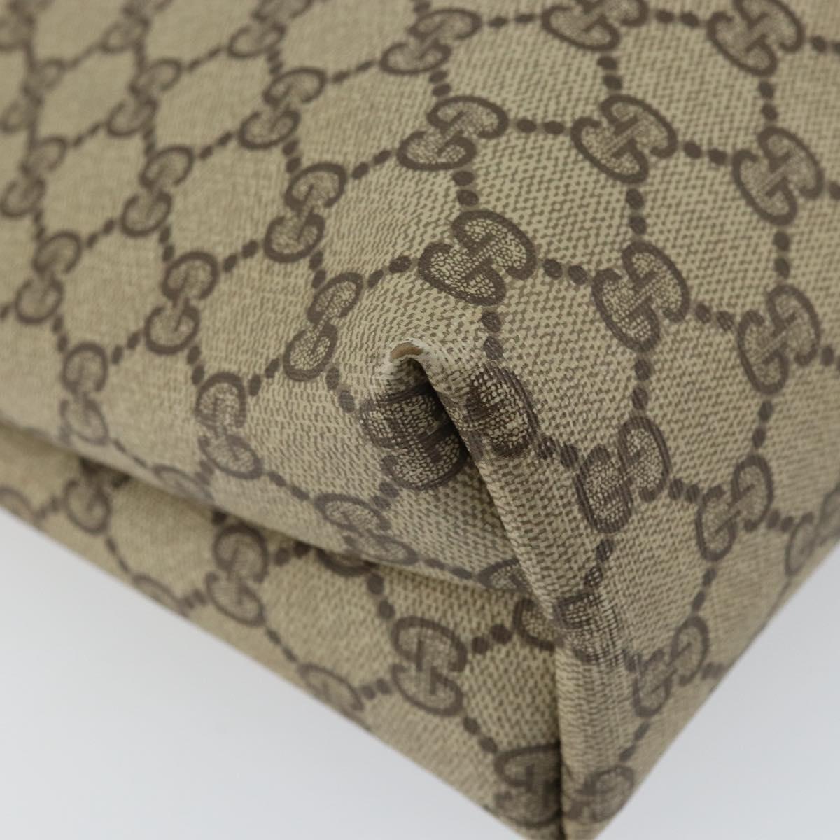 GUCCI GG Supreme Tote Bag PVC Beige Gold Auth ep12338
