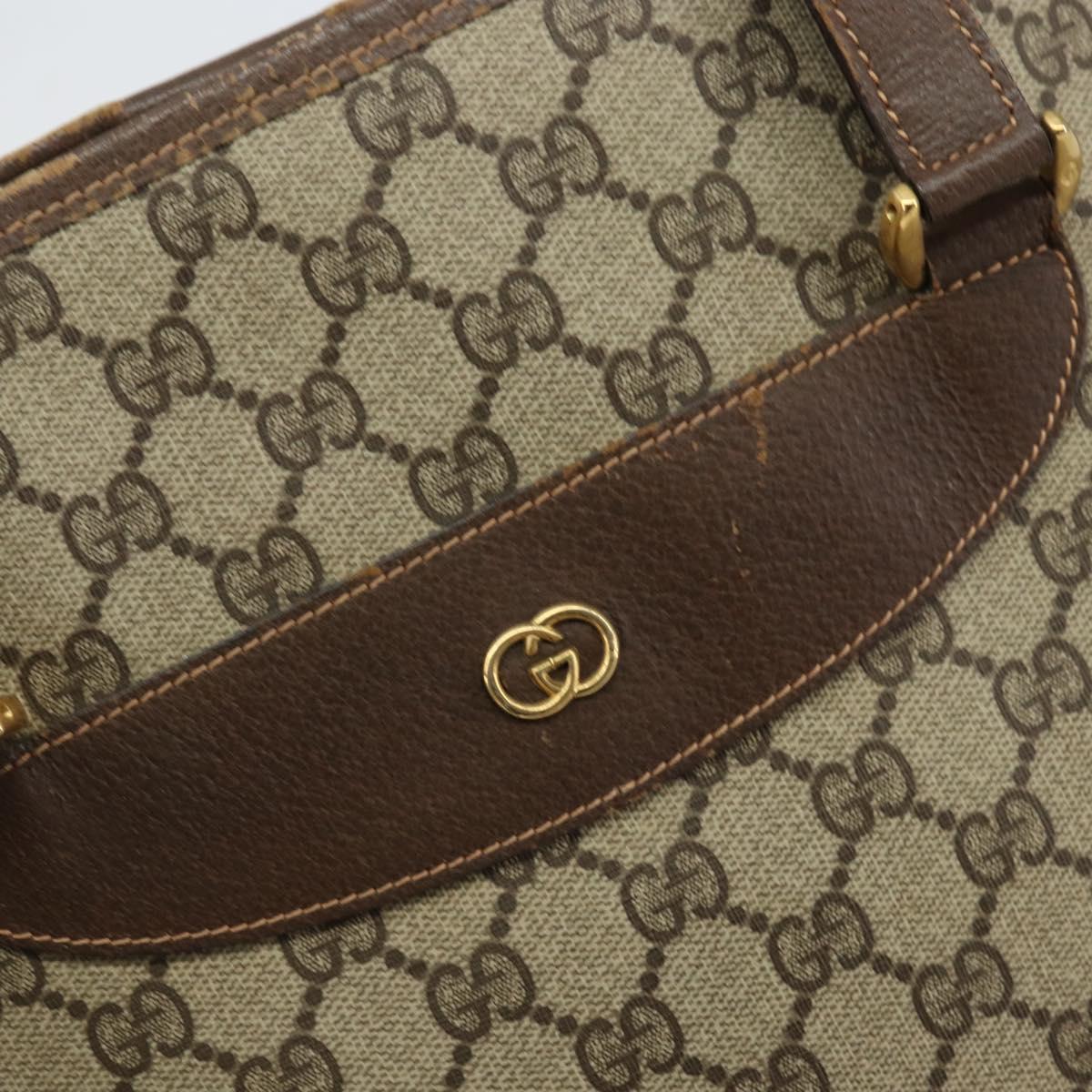 GUCCI GG Supreme Tote Bag PVC Beige Gold Auth ep12338