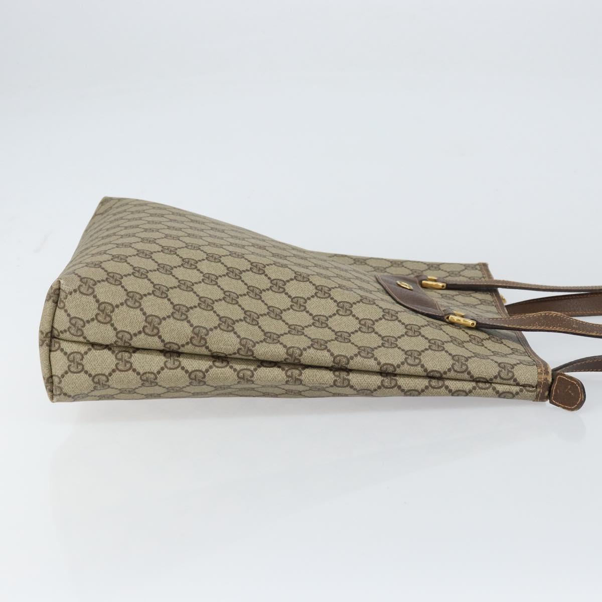 GUCCI GG Supreme Tote Bag PVC Beige Gold Auth ep12338
