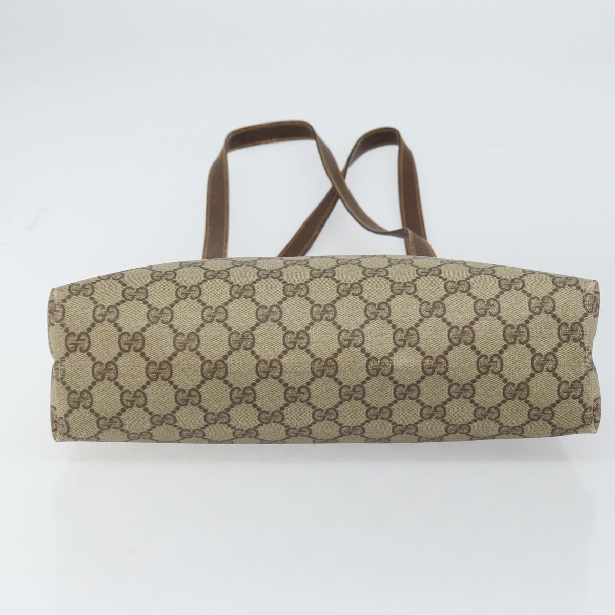 GUCCI GG Supreme Tote Bag PVC Beige Gold Auth ep12338