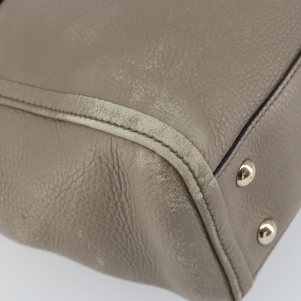 GUCCI Soho Tote Bag Leather Gray Gold 282307 Auth ep12345