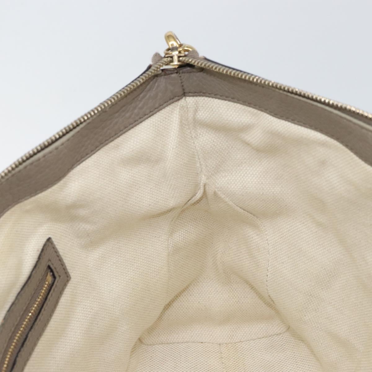 GUCCI Soho Tote Bag Leather Gray Gold 282307 Auth ep12345